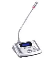Микрофонная консоль делегата GONSIN TL-VDC4200 S [с функцией синхроперевода. Поддержка IC-карт регистрации. ЖК дисплей. Встроенный динамик. Регулятор громкости и выход для наушников, выход для записи, серебристый]