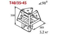 ИМЛАЙТ T40/31-45 Стыковочный узел для 4-х ферм под 90 градусов, d40х2 \ d16х2мм. Крепежный размер 142мм, М10.
