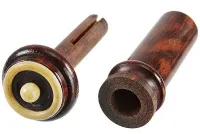 Violin endpin Acura Meister Ultimo VE-NIER12M - Grade Ultimo snakewood endpin with boxwood rim and ball with sound post installation control hole for 4/4-3/4 violin