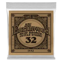 Ernie Ball 1432 - струна одиночная для акустической гитары, Серия Earthwood, Калибр: 32, Сердцевина: шестигранник; сталь, покрытая латунью, Обмотка: