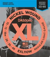 D'ADDARIO EXL110W стр. для эл.гит., Regular Light Wound 3-я в обмотке, никель, 10-46, J.D.Addario