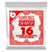ERNIE BALL 1016 Plain Steel .016 - Струна одиночная для акустической и электрогитары