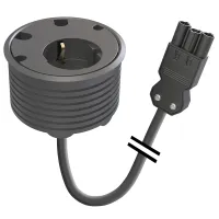 Kondator 935-PD10-GST- Встраиваемая розетка для монтажа в стол: 2 отверстия 7 мм, 2 отверстия 9,5 мм, цвет черный