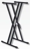 ROXTONE KS020 Black X-cтойка под клавишные инструменты с возможностью добавить дополнительный этаж(второй KS025 и третий KS024). высота: 20-99см, ширина:30-100см, максимальная нагрузка: 80кг, цвет: матовый черный, вес: 4,5kg, 5шт в коробке размером  52x44
