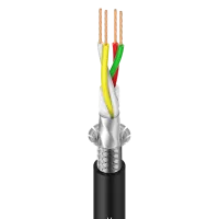 ROXTONE DMX004/100 Black Кабель DMX (AES/EBU) из бескислородной меди на картонной катушке 100м., D: 7мм., 4x0,34mm2,  AWG:22, Плотность экранирования: 100% (сетка из луженой меди 128х0,10мм + алюминиевая фольга (AL/PT)), Цвет: Черный. Температурный режим