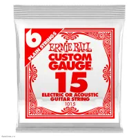 ERNIE BALL 1015 Plain Steel .015 - Струна одиночная для акустической и электрогитары