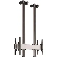 Vogels CD1584 Dual Silver- Потолочное крепление для 2 дисплеев диагональю более 65'' («спина-к-спине»), длина штанги 1500 мм, макс. нагрузка 160 кг