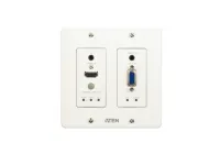 ATEN VE2812AUST2 - Настенный передатчик HDMIandVGA HDBaseT с монтажной панелью US/PoH (коричниевый) (4K@100м / 1080p@150м)