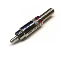 SRCM-Seco-R Разъем на кабель RCA male, красное кольцо, SHNOOR