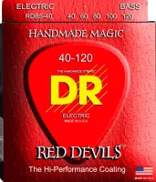 DR RDB5-40 - струны для 5-струнной бас-гитары, Калибр: 40-120, Серия: RED DEVILS™, Обмотка: посеребрёная/никелированая сталь, Покрытие: есть