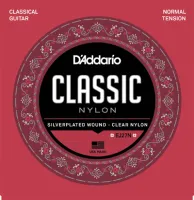 Classical guitar string set D'Addario EJ27N - Classical guitar strings with transparent nylon tops and silver-plated wound nylon bass strings. Medium tension, thickness .028-.043 inch