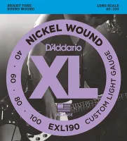 EXL190 XL NICKEL WOUND Струны для бас-гитары Long Custom Light 40-100 D`Addario