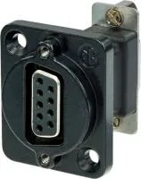 Neutrik nadb9ff-b адаптер d-sub (female) - d-sub (female), 9 pin, панельный, размер d, чёрный корпус