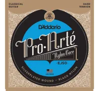 D'ADDARIO EJ50 - струны для классической. гитары, серебро, черный нейлон,  натяжение-сильное