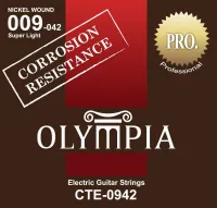 Olympia CTE0942 струны для электрогитары с устойчивостью к коррозии, никель, (09 - 11 - 16 - 24 - 32 - 42)