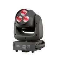 LightCraft 3x40W WASH вращающаяся голова типа Wash, 3 диода по 40Вт  RGBW. Вращение Pan : 540° / Tilt: 270°(8/16 bit ). Цифровая коррекция позиционирования после внешнего воздействия. Макросы цвета. Угол раскрытия луча: 4°- 45°. Линейный диммер  0-100%. Л