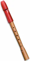 Soprano recorder Mollenhauer Prima 1072 - Two-part soprano recorder with plastic headjoint and wood body, with German fingering and double holes. Red color