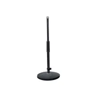 ECO MS030 Black Микрофонная настольная стойка, прямая, чугун, D:15см, длинна шеи: 23.5x36.5см, вес: 1,9кг., 10шт. в коробке размером: 29x25x44 см.