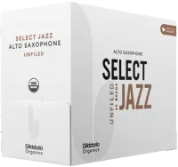 Трости для альт-саксофона d'addario organic select jazz unfiled orrs01asx3s-b25 - трость из толстой заготовки без подрезки с утолщенным сердцем для саксофона альт силой 3 слабая. цена за упаковку из 25 штук
