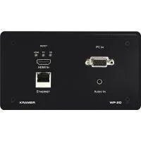 Kramer [wp-20/eu(b)-86] передатчик vga/hdmi, rs-232 и стерео аудио по витой паре hdbaset; поддержка 4к60 4:2:0, цвет черный
