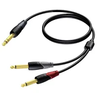 Procab CLA721/3- 
			Аудиокабель Jack 6,3 мм стерео (вилка) – 2хJack 6,3 мм моно (вилка)