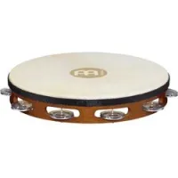 Meinl tah1a-ab  тамбурин деревянный 10" traditional, однорядный, джинглы алюм, кожан мембрана