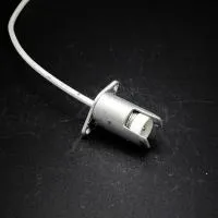 lampholder R7s parts 1, патрон торцевой металл+керамика+провод 1,5кв.мм х 30 см -