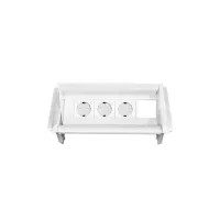 ABL 2F010307- Встраиваемая розеточная станция серии Aero Flip с 3 розетками и 1 слотом для IMP, белая