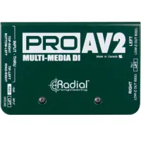 RADIAL PRO-AV2 - двухканальный мультимедиа дибокс. , входы/thru 1/8" ,1/4" TRS, 2x RCA, выход 2x XLR