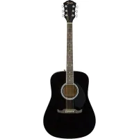 FENDER FA-125 DREADNOUGHT, BLACK WN акустическая гитара с чехлом, цвет черный