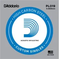 D`addario pl019  отдельная струна . 019" из стали без обмотки для акустической и электрической гитары