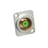 Amphenol ACJD-GRN Панельный разъем RCA, M серия, Мама, Никель, Зеленый, Позолоченные контакты