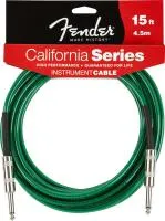 FENDER 15' CALIFORNIA INSTRUMENT CABLE SURF GREEN инструментальный кабель 4,5 метра, цвет зеленый