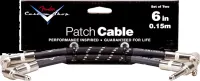 FENDER CUSTOM SHOP 6'' PATCH CABLE 2 PACK BLACK TWEED - Инструментальный кабель