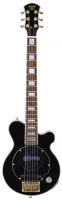 PIGNOSE PGG-259 BK - мини электрогитара со встроенным усилителем.Корпус: липа.Гриф: клен.Накладка грифа: палисандр.Звукосниматели: Pignose мини хамбакер.Регуляторы: 1V push-pull.Цвет: черный