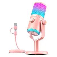 Maono DM30RGB (pink), конденсаторный USB микрофон, 24bit/48kHz, ПО Maono Link, RGB подсветка