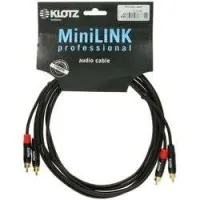 Klotz kt-cc300  кабель межкомпонентный 2 rca - 2 rca, 3м, позолоченные разъемы, металл