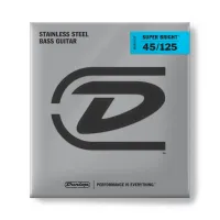 DBSBS45125 Super Bright Комплект струн для 5-струнной бас-гитары, нерж.сталь, Medium, 45-125, Dunlop