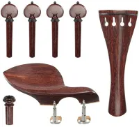 Viola accessory set Acura Meister Preciso AS-ASGRT452 - Preciso grade viola accessory set of rosewood with ebony trim. Heart pegs, tailpiece of round design, Guarneri chin rest with English mount and inSight end pin.