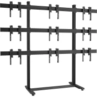 Vogels F3344 Black- Напольный стационарный стенд для видеостены 3х3 из дисплеев диагональю 49–55'', альбомная ориентация, макс. нагрузка 405 кг