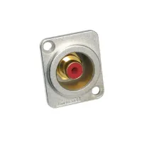 Amphenol ACJD-RED Панельный разъем RCA, M серия, Мама, Никель, Красный, Позолоченные контакты