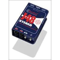 Radial j48 stereo  активный директ-бокс (48v phantom) с трансформ. jensen, вход 2 хtrs, выход 2 х xlr