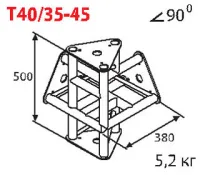 ИМЛАЙТ T40/35-45 Стыковочный узел для 4-х ферм под 90 градусов, d40х2 \ d16х2мм.