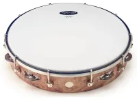 STAGG TAB-112P-WD 12" настраиваемый пластиковый тамбурин, 1 ряд колокольчиков, цвет: натуральное дерево