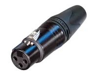 Neutrik nc3fxx-14-b-d кабельный разъем xlr female, для кабелей ø8-10мм, золоченые контакты, черный