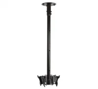 B-Tech BT5812-150/B - Потолочный кронштейн для двух плазменных или ЖК-панелей до 23'' (VESA100), регулировка угла наклона, длина 1,5 м, цвет черный