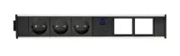 ABL 2M20F3A5- Розеточная станция серии Link с 3 розетками, 1xUSB-A, 1xUSB-C и 2 слотами для IMP, черная с серебристым