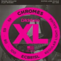 D`addario ecb-81sl  струны для бас гитары chromes, хром, плоская оплётка, 45-100, super long scale
