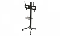 Уценка [MH63] Мобильная стойка Wize Pro [MH63] для дисплеев 37”– 63”+,  Max VESA 723x501 мм, высота 183 см, вертикальная регулировка, регулируемые полки, кабель. канал, наклон +15/-5°, поворот +/-6°, до 68 кг, черн. - (4 места)