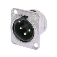 Neutrik NC3MD-L-1- Панельный разъем XLR 3-pin (вилка) с фланцем типа D, под пайку
